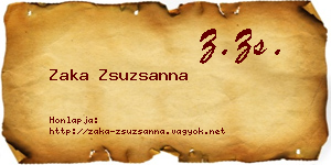 Zaka Zsuzsanna névjegykártya